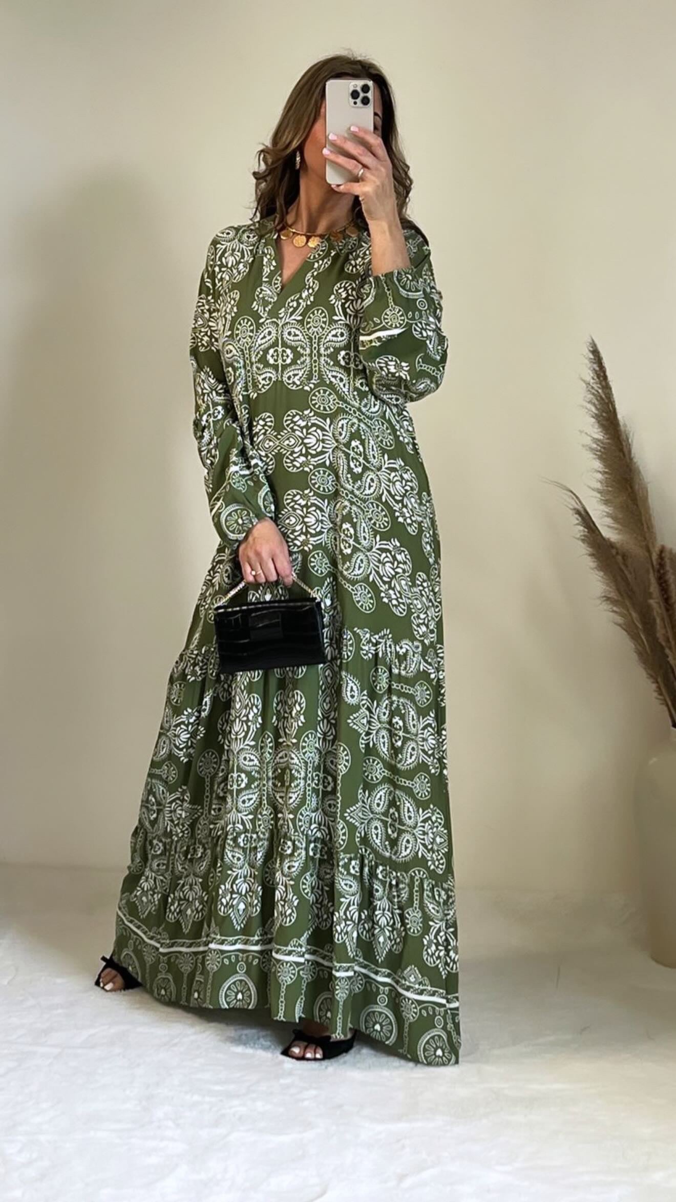 Robe santorin vert kaki