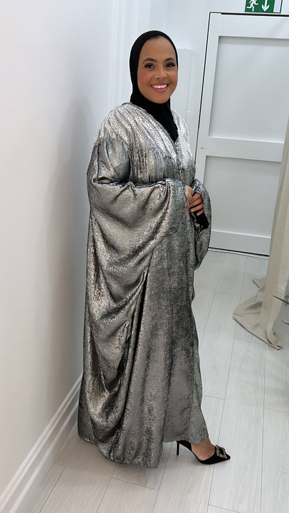 Robe luxe large à perles qualité premium argenté