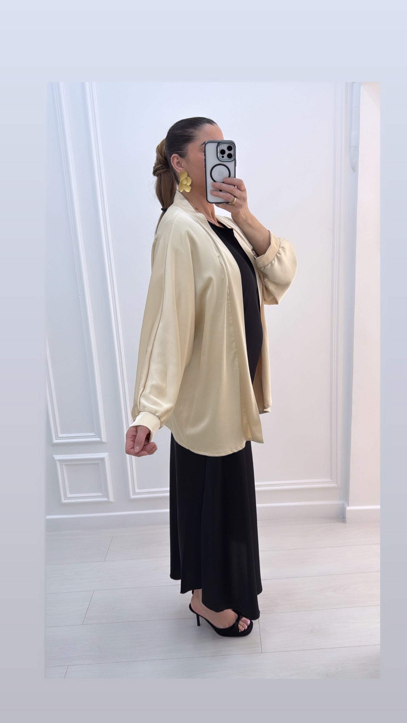 Kimono ample mi long champagne