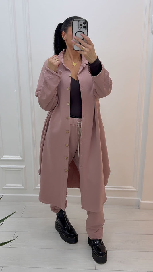 Ensemble sweat-shirt rose pale