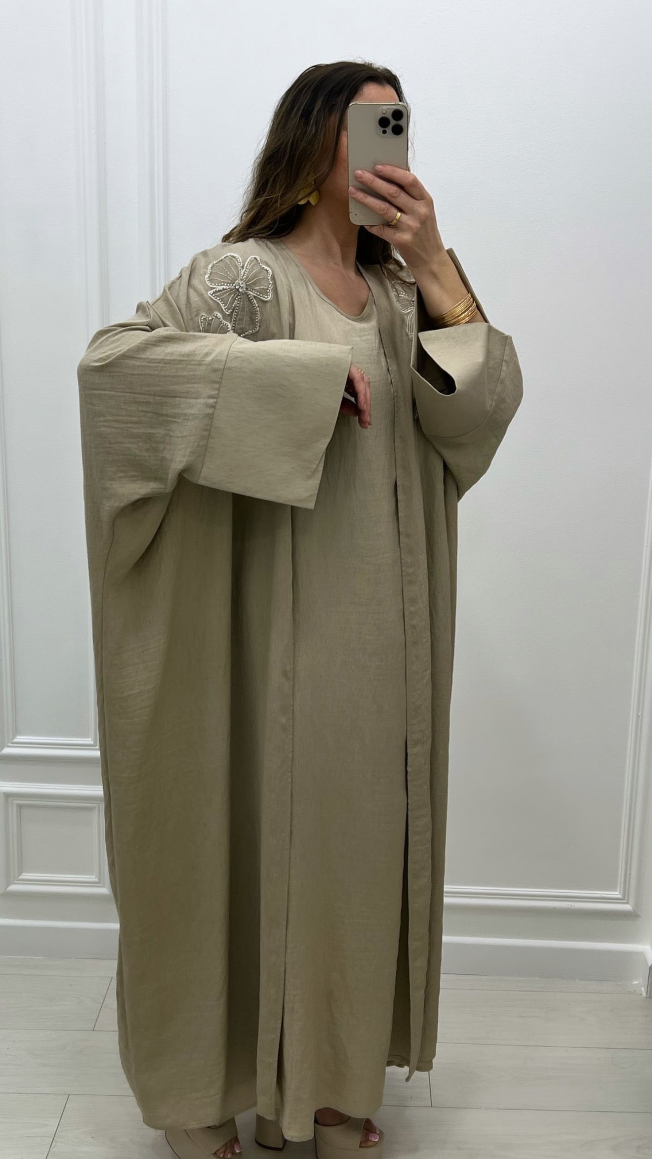 Robe premium lin 2 pièces kimono + robe