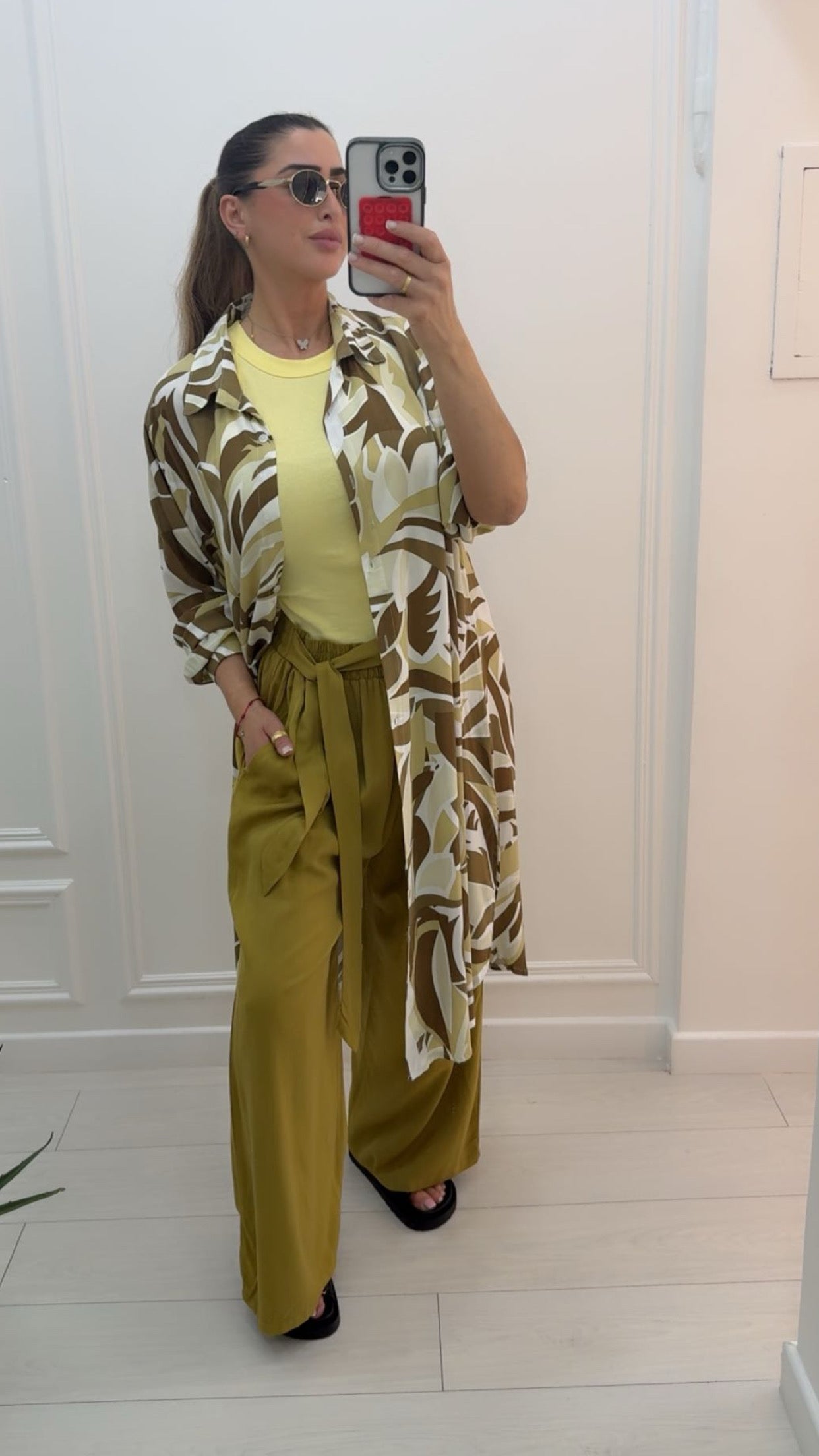 Robe chemise fluide by colore moutarde