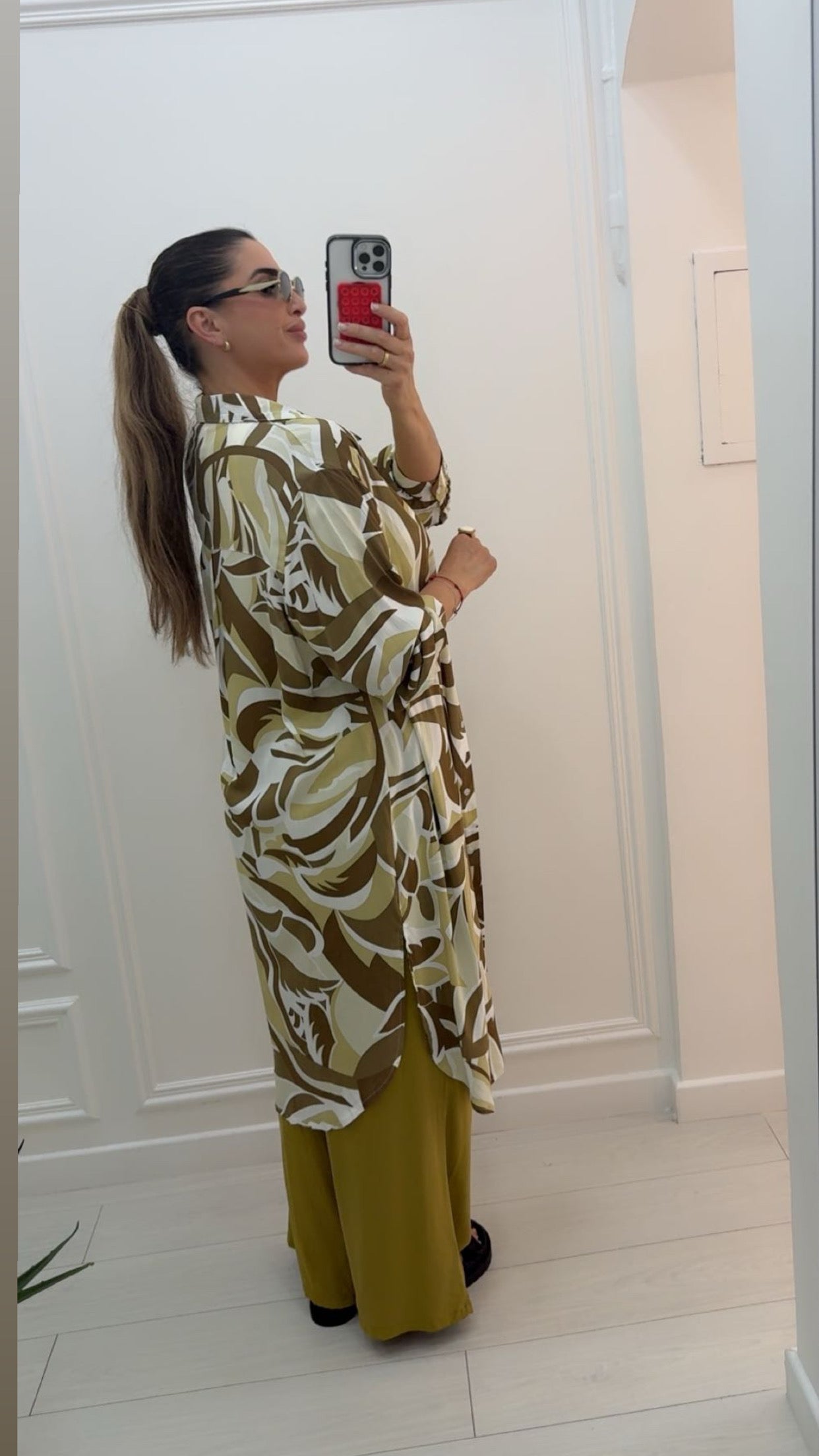 Robe chemise fluide by colore moutarde