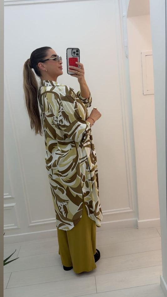 Robe chemise fluide by colore moutarde