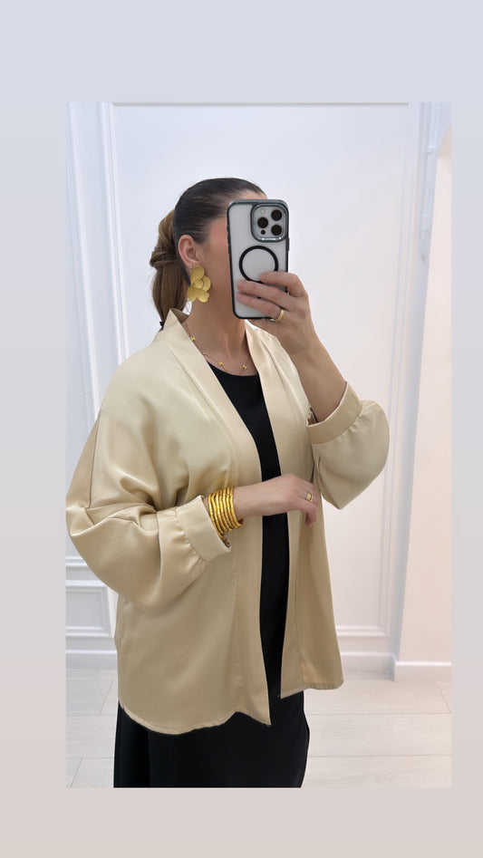Kimono ample mi long champagne