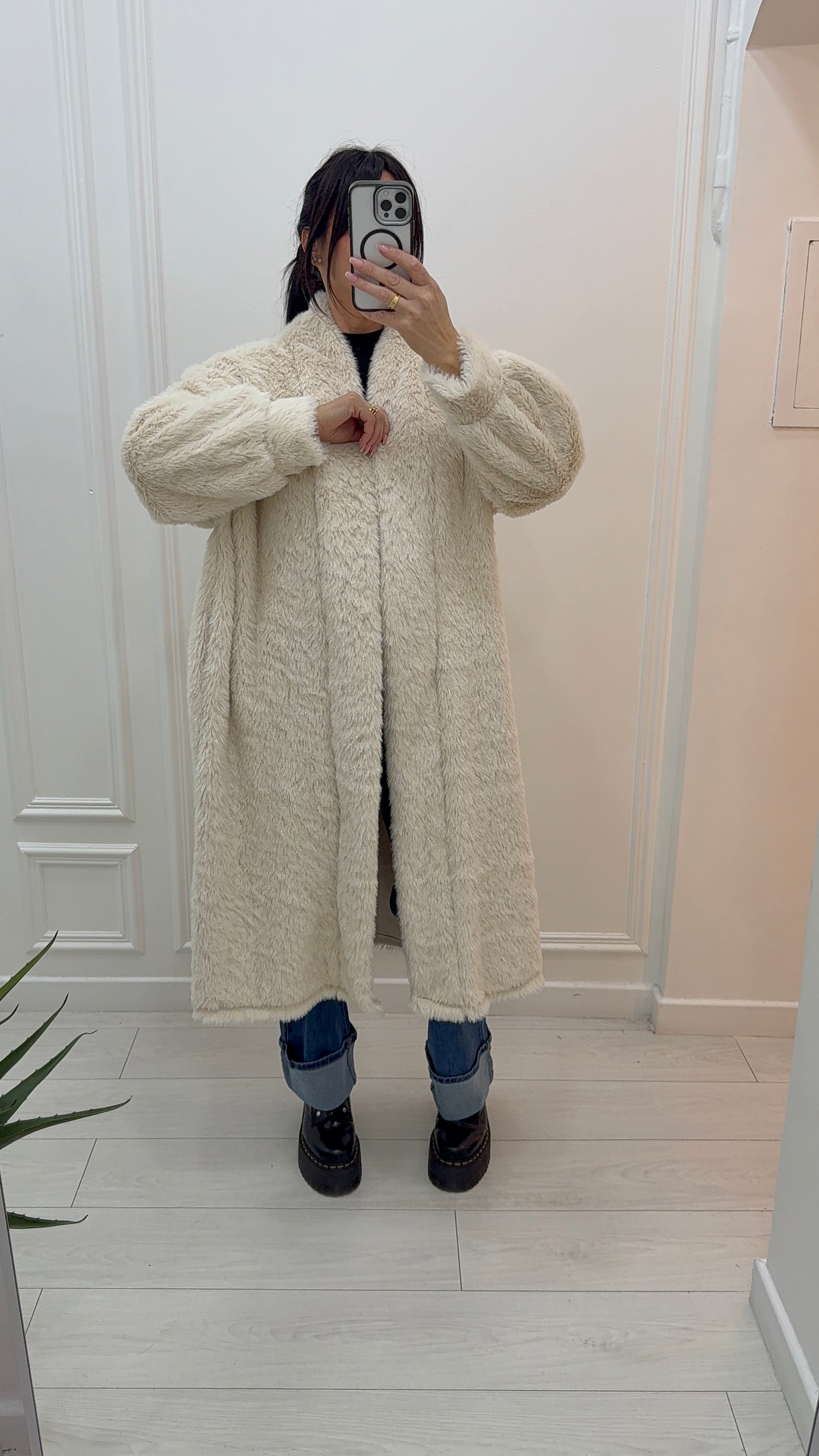 MANTEAU GILET EN FOURRURE BEIGE