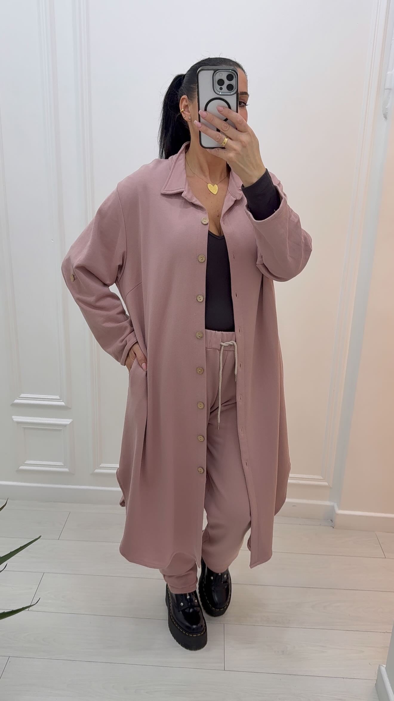 Ensemble sweat-shirt rose pale