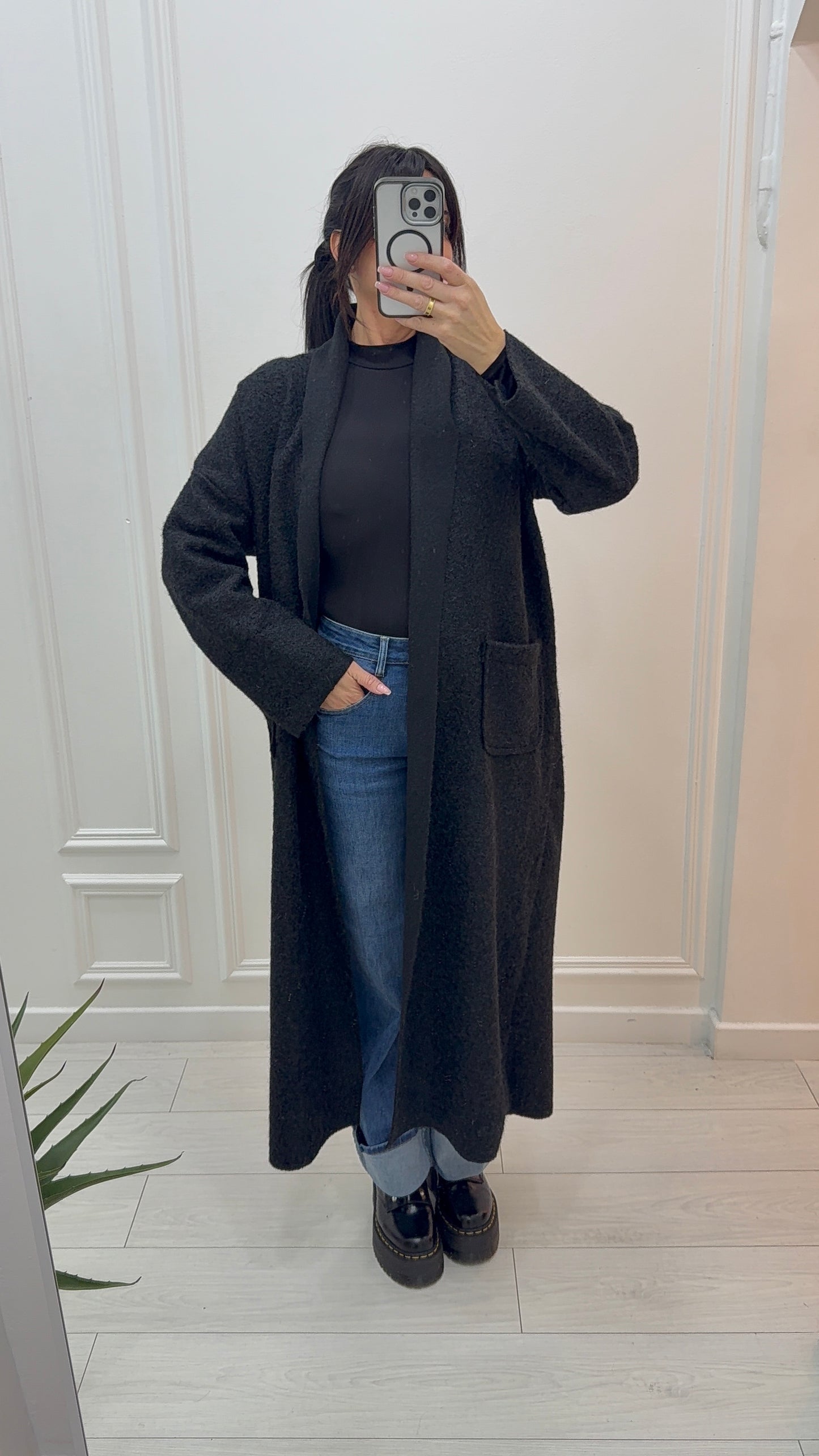 LONG MANTEAU AVEC POCHES - ÉLÉGANT MODERNE