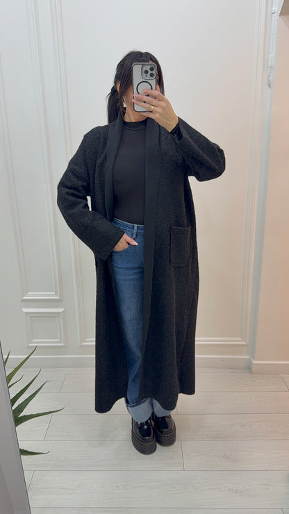 LONG MANTEAU AVEC POCHES - ÉLÉGANT MODERNE