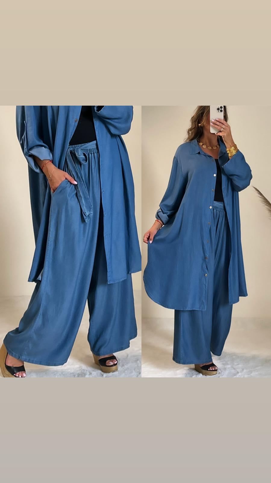 Robe chemise en jeans