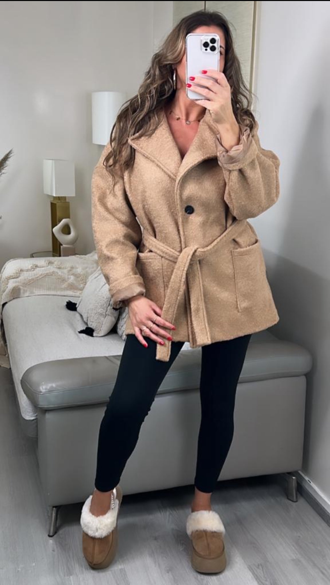 Manteaux moumoute caramel