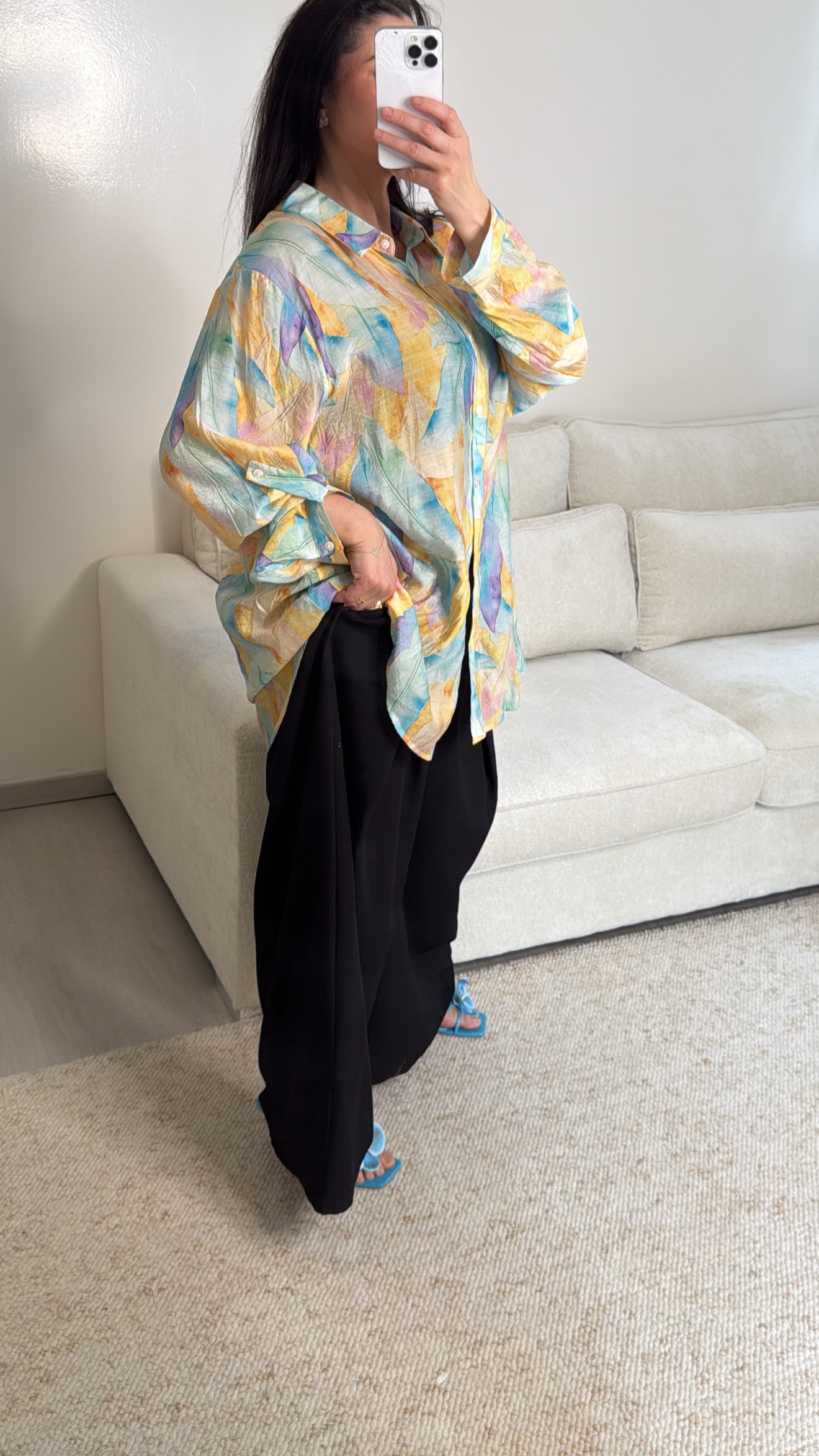 Chemise oversize à motif coloré