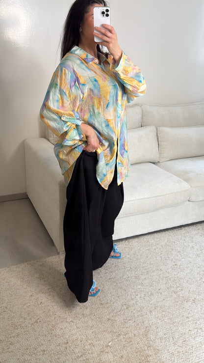 Chemise oversize à motif coloré