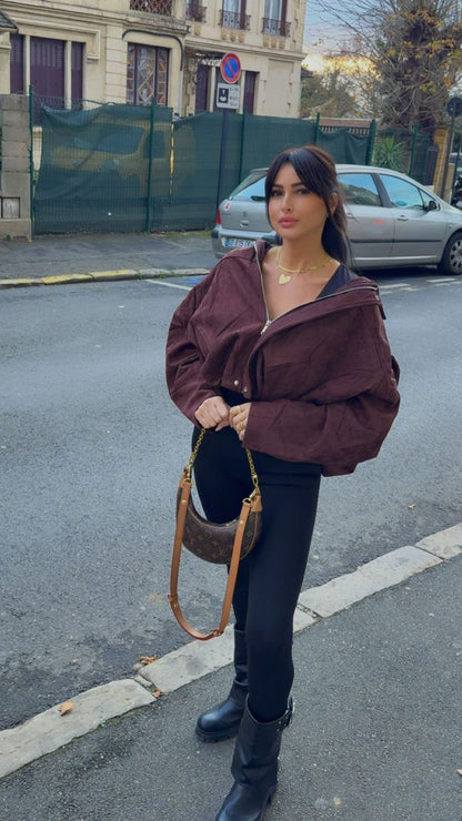 Bombers Suédine Zippé Premium Style Rock Chic Moderne