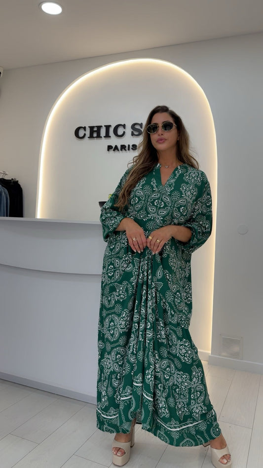 Robe santorin vert émeraude