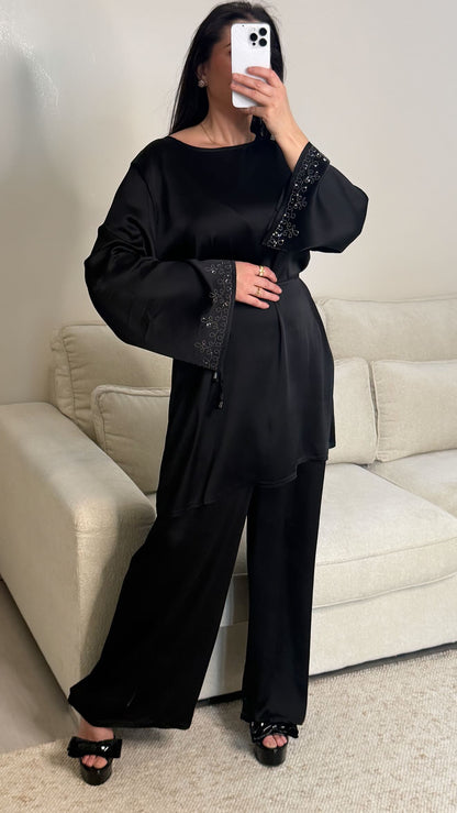 Ensemble satinée noir