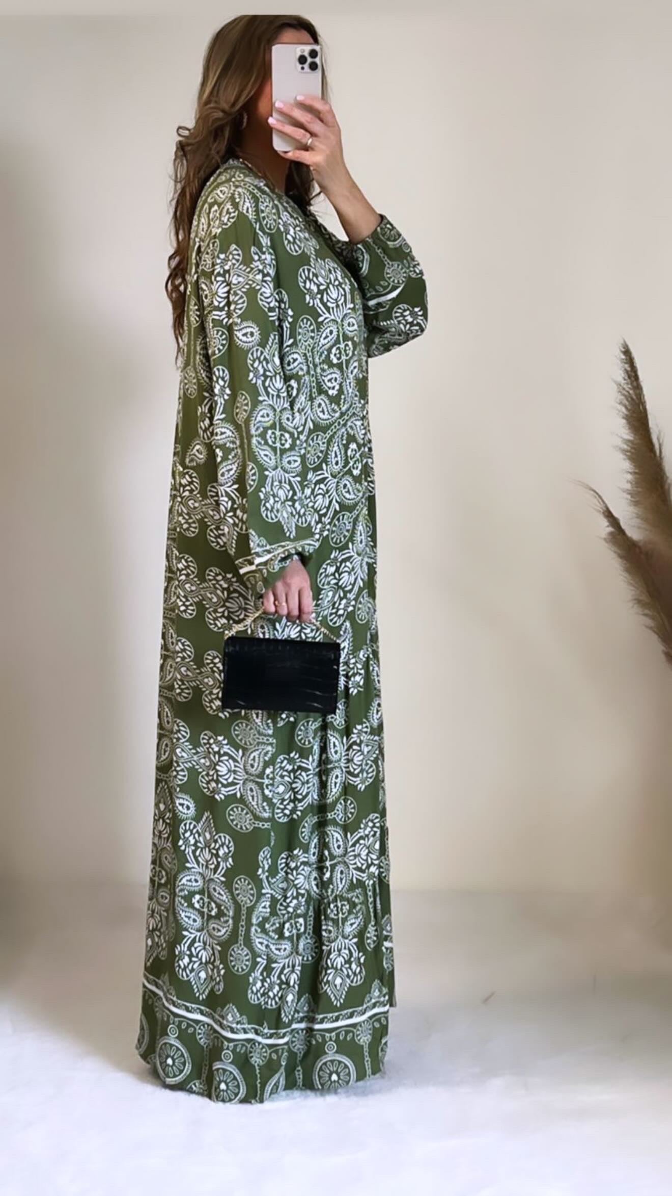 Robe santorin vert kaki