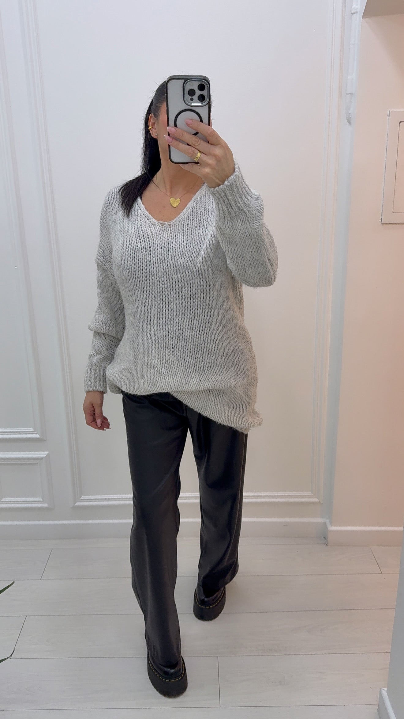 Pull robe laine tout doux à col V