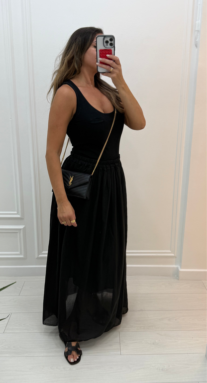 Jupe longue avec doublure noir