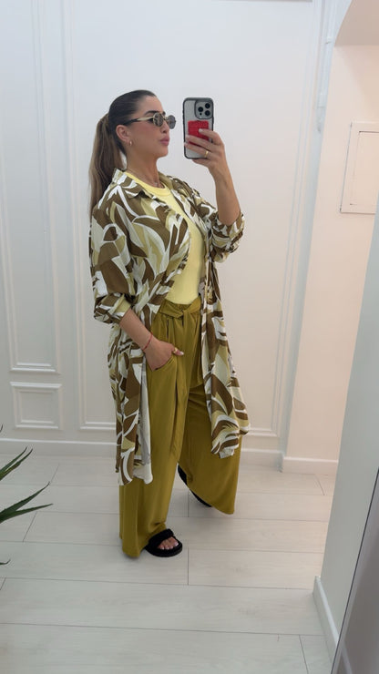 Robe chemise fluide by colore moutarde