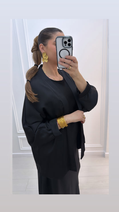 Kimono ample mi long noir