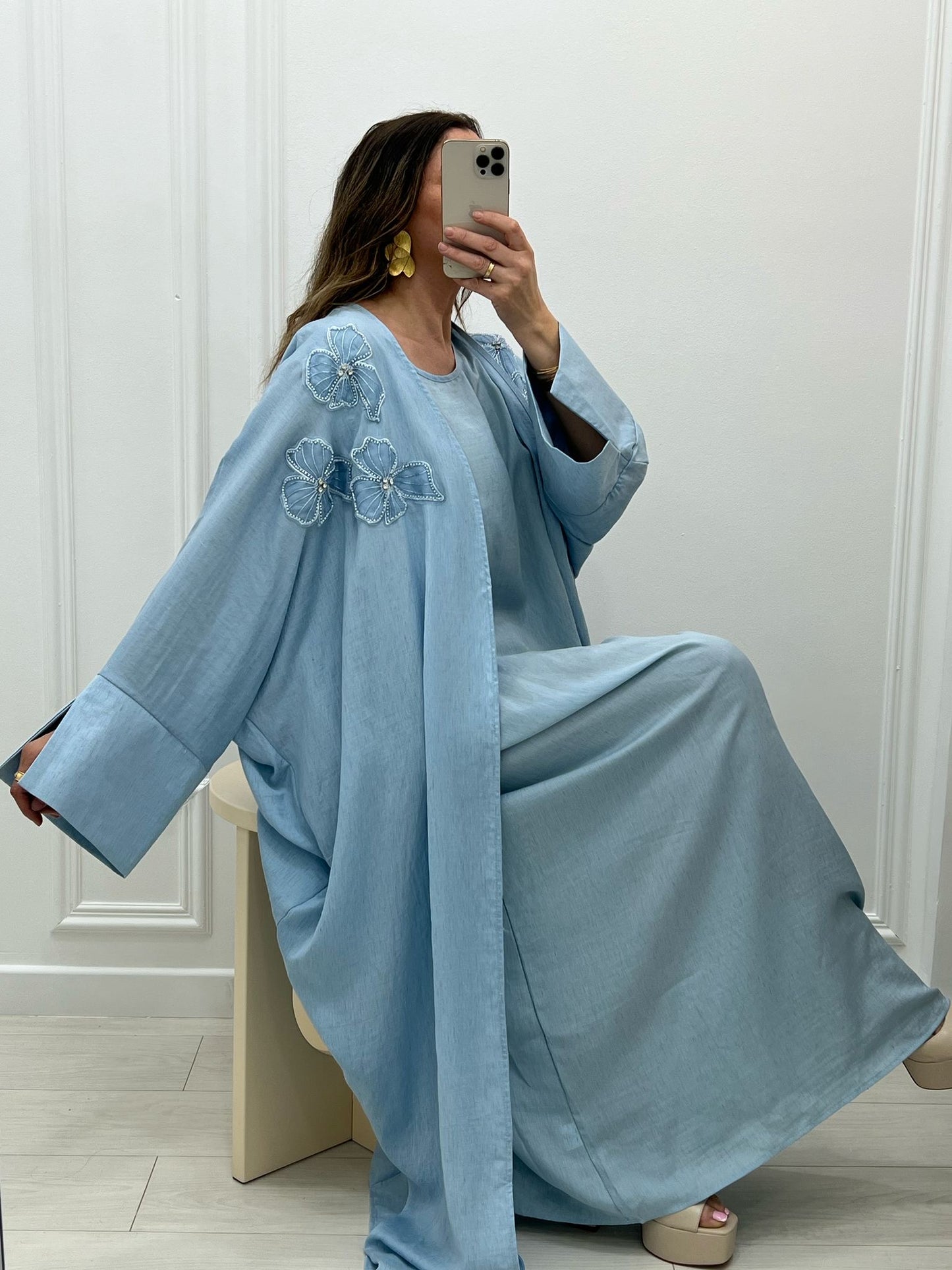 Robe premium lin 2 pièces kimono + robe