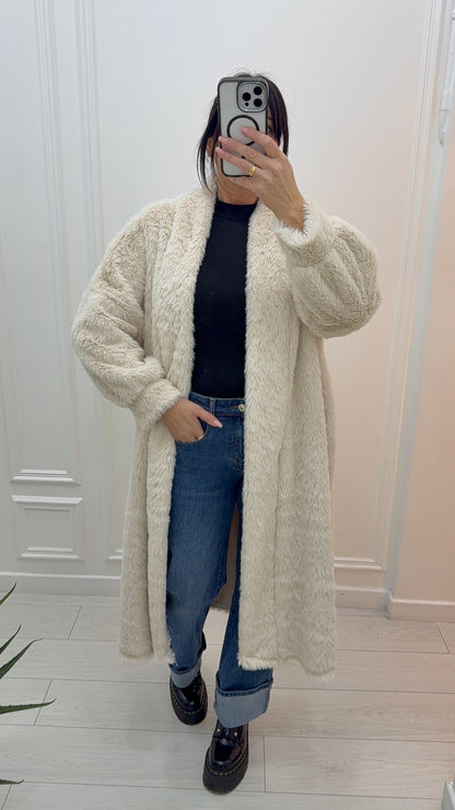 MANTEAU GILET EN FOURRURE BEIGE