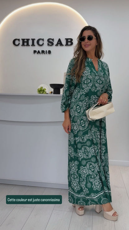 Robe santorin vert émeraude