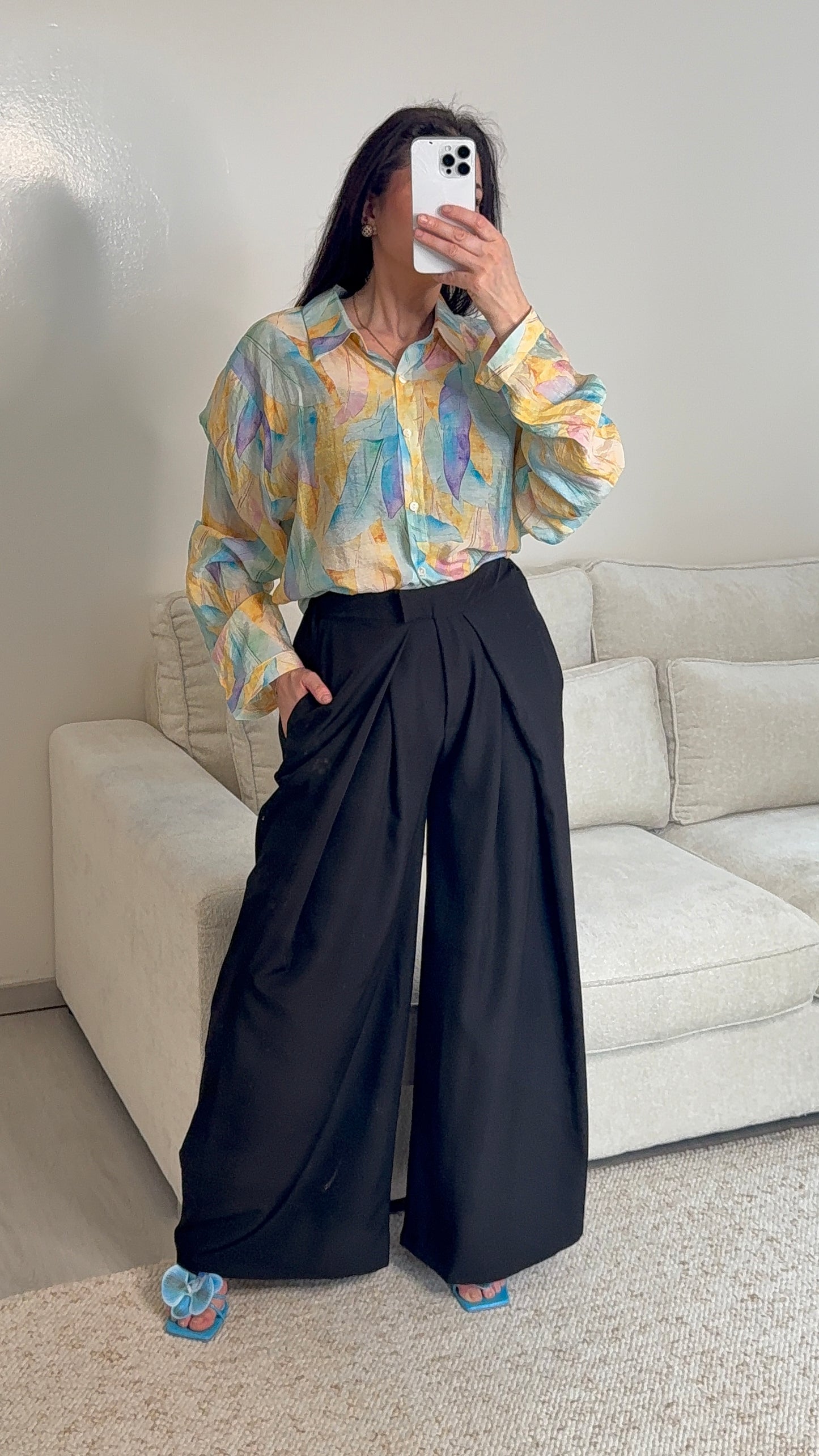Pantalon ballon taille haute noir