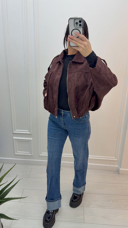 Bombers Suédine Zippé Premium Style Rock Chic Moderne