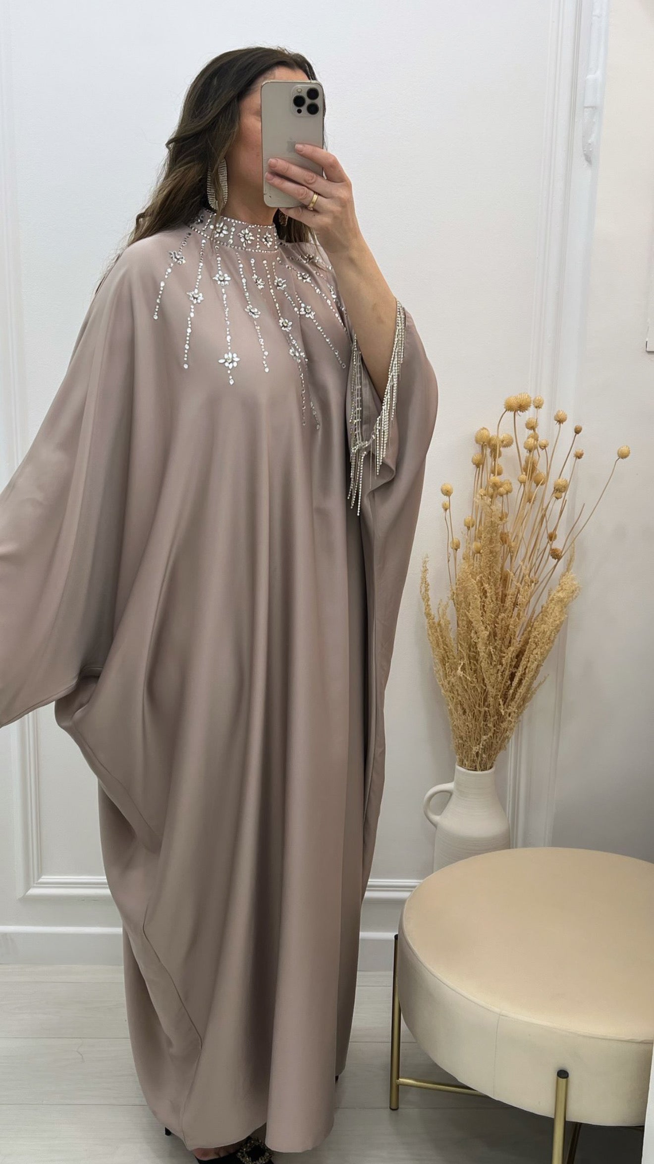 Abaya luxe extra large taupe