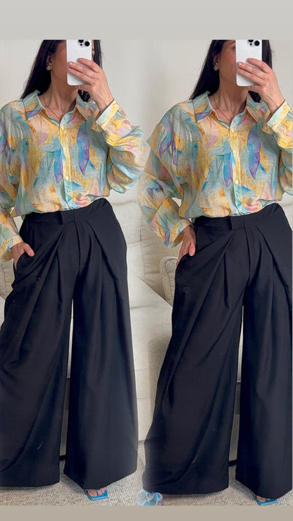 Pantalon ballon taille haute noir