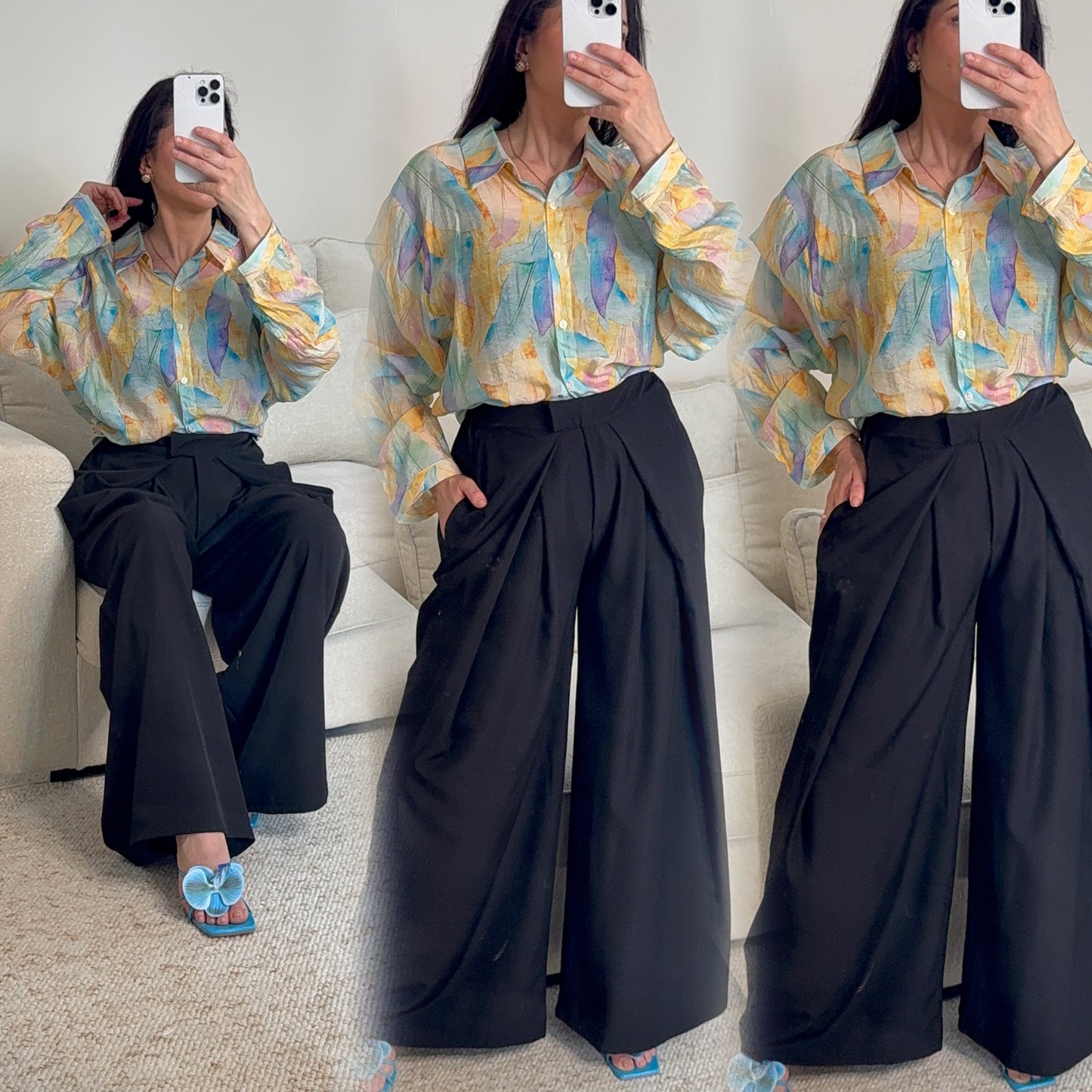 Chemise oversize à motif coloré