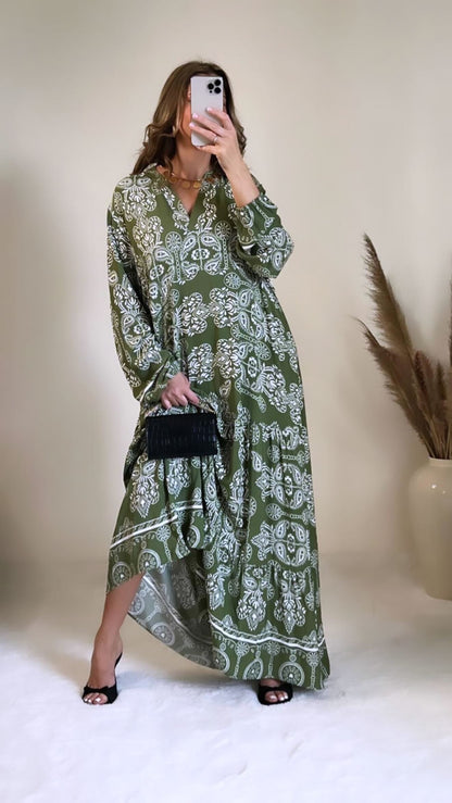 Robe santorin vert kaki