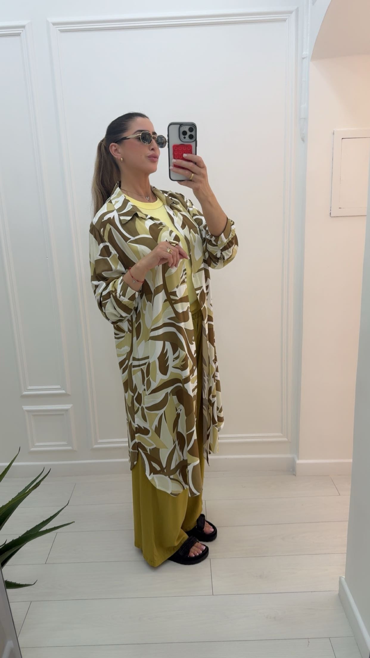 Robe chemise fluide by colore moutarde