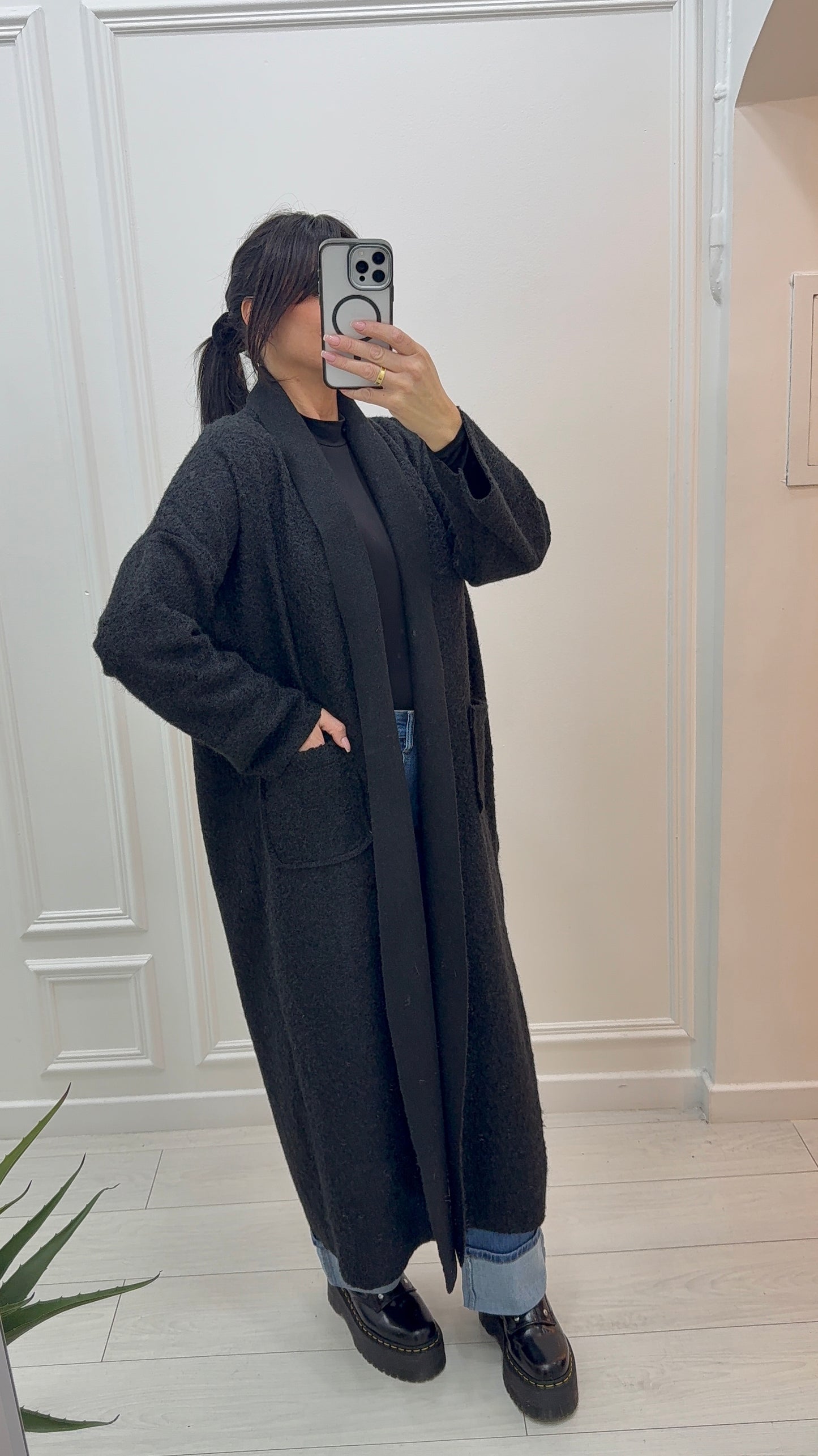 LONG MANTEAU AVEC POCHES - ÉLÉGANT MODERNE