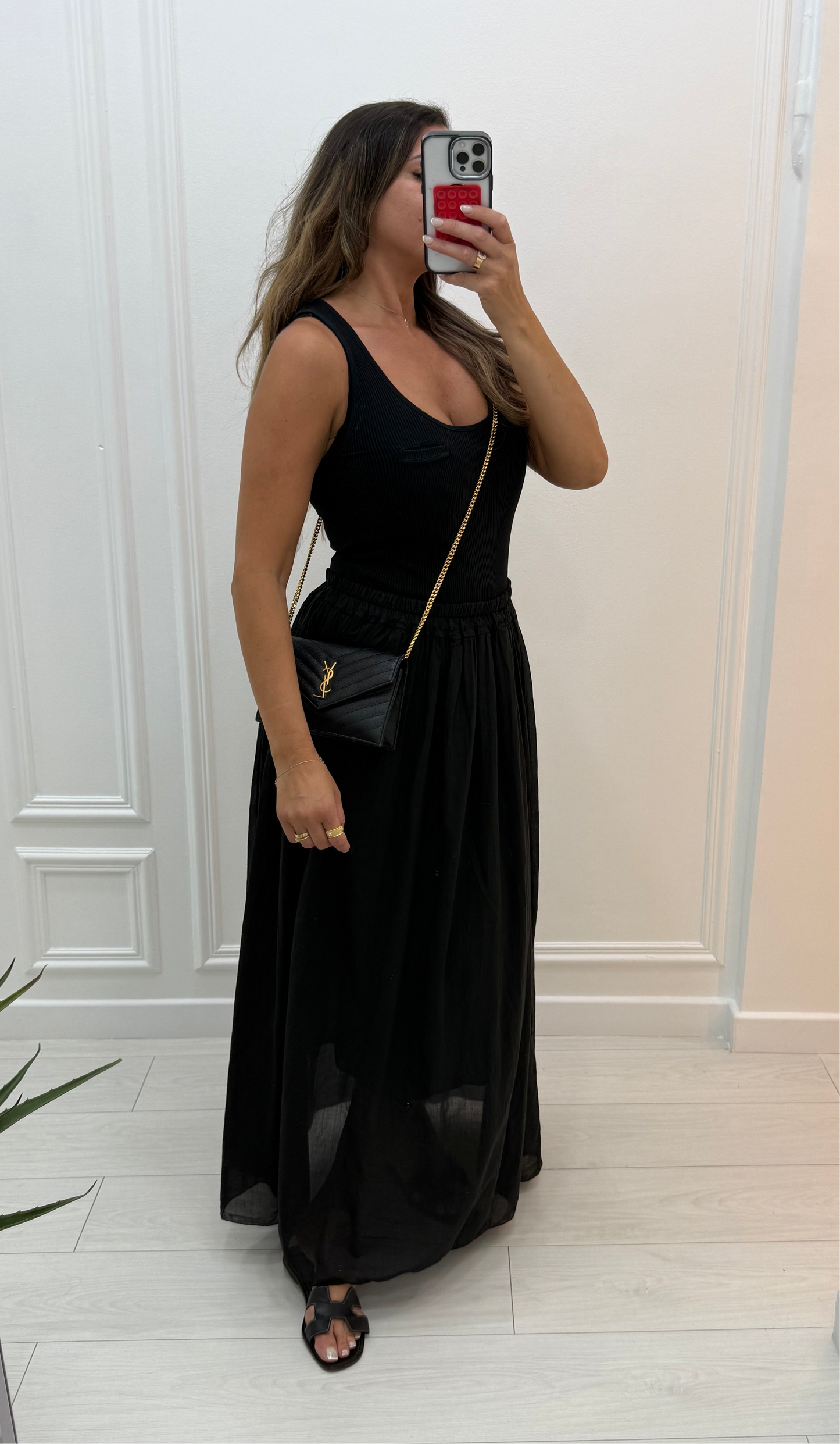 Jupe longue avec doublure noir