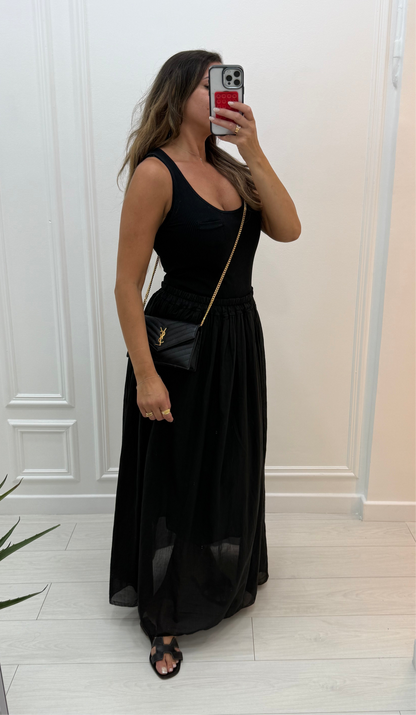 Jupe longue avec doublure noir