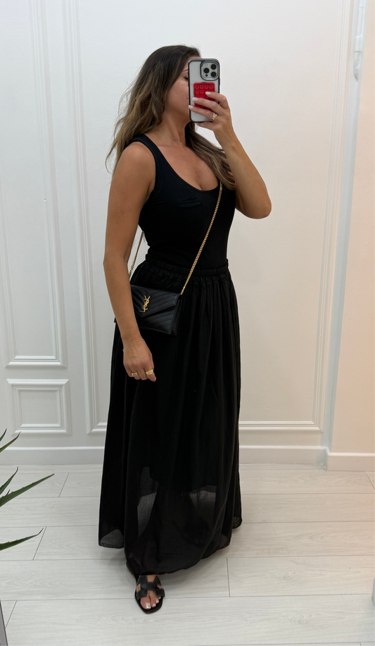 Jupe longue avec doublure noir