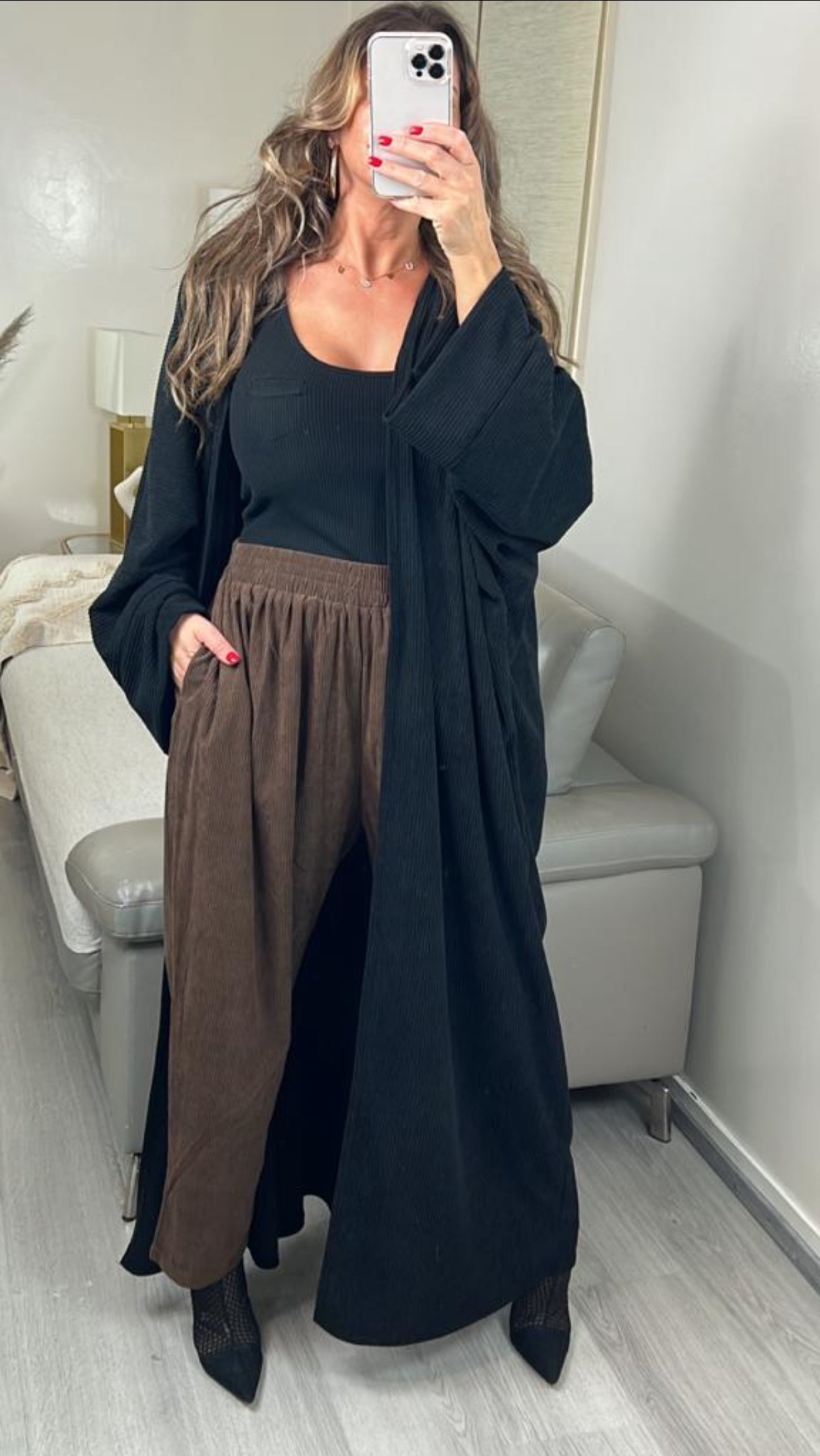 Pantalon en velours chocolat