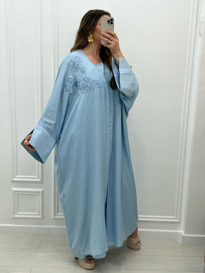 Robe premium lin 2 pièces kimono + robe