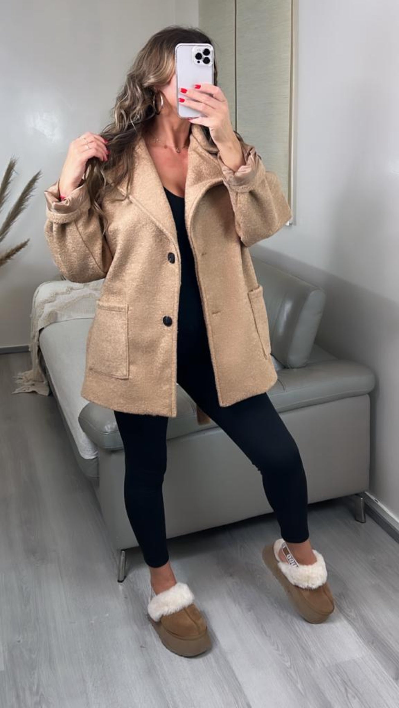 Manteaux moumoute caramel