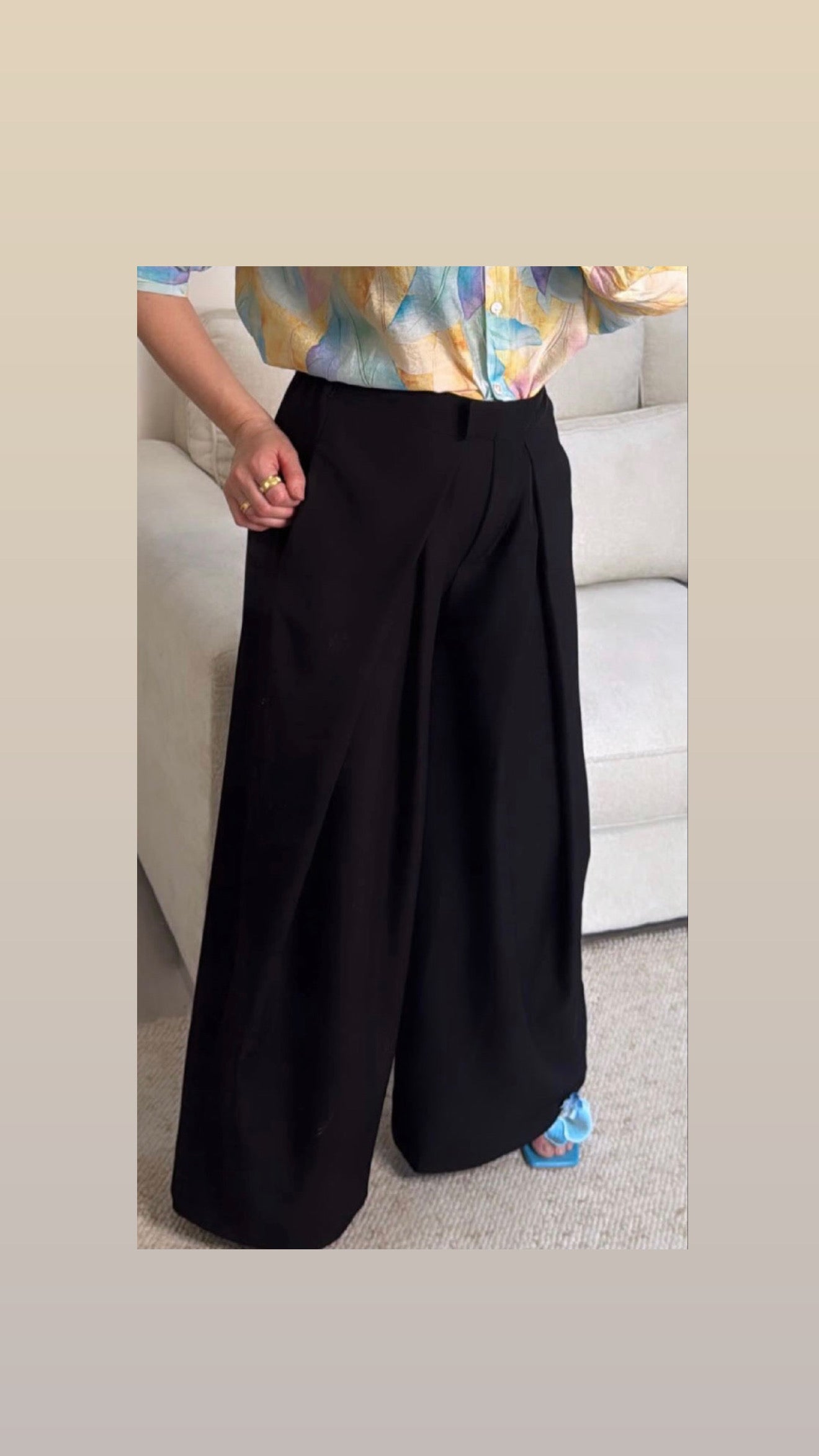 Pantalon ballon taille haute noir