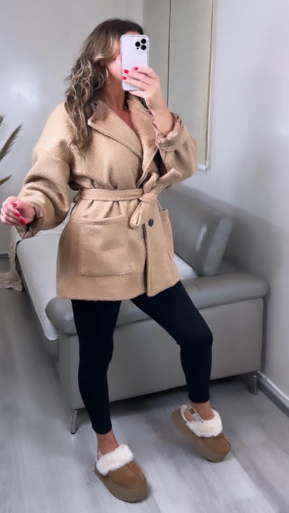 Manteaux moumoute caramel