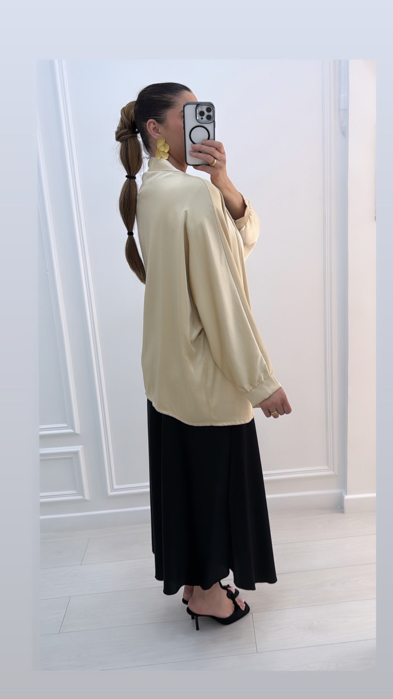 Kimono ample mi long champagne