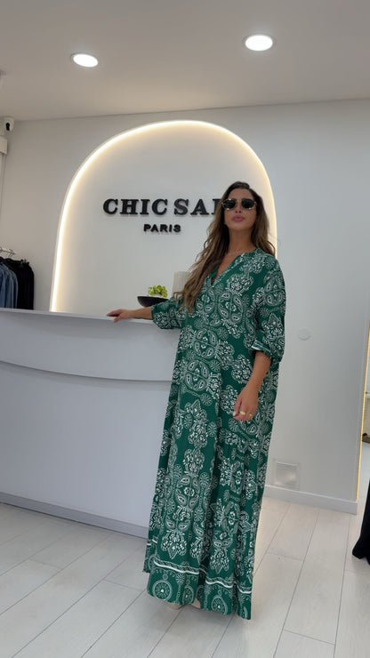 Robe santorin vert émeraude