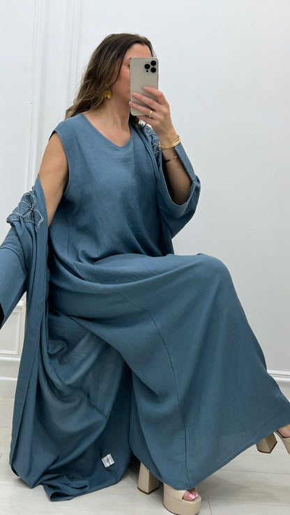 Robe premium lin 2 pièces kimono +  robe