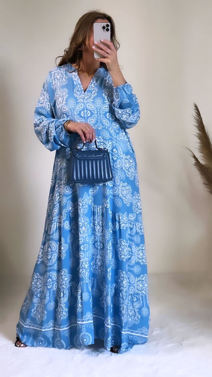 Robe santorin bleu ciel