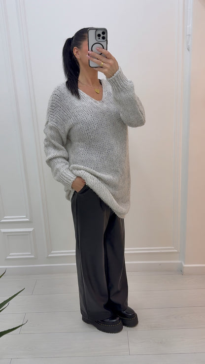 Pull robe laine tout doux à col V