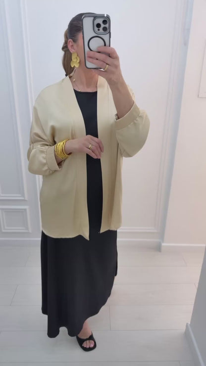 Kimono ample mi long champagne